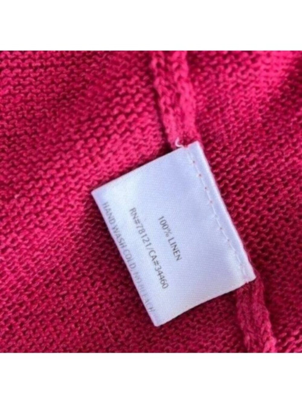 Eileen Fisher Pink Open Front 100% Linen Cardigan Size Medium Petite - Picture 6 of 11